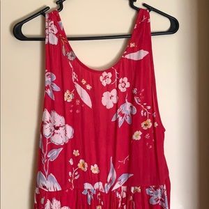 Flowy Billabong red flower-print low-back romper